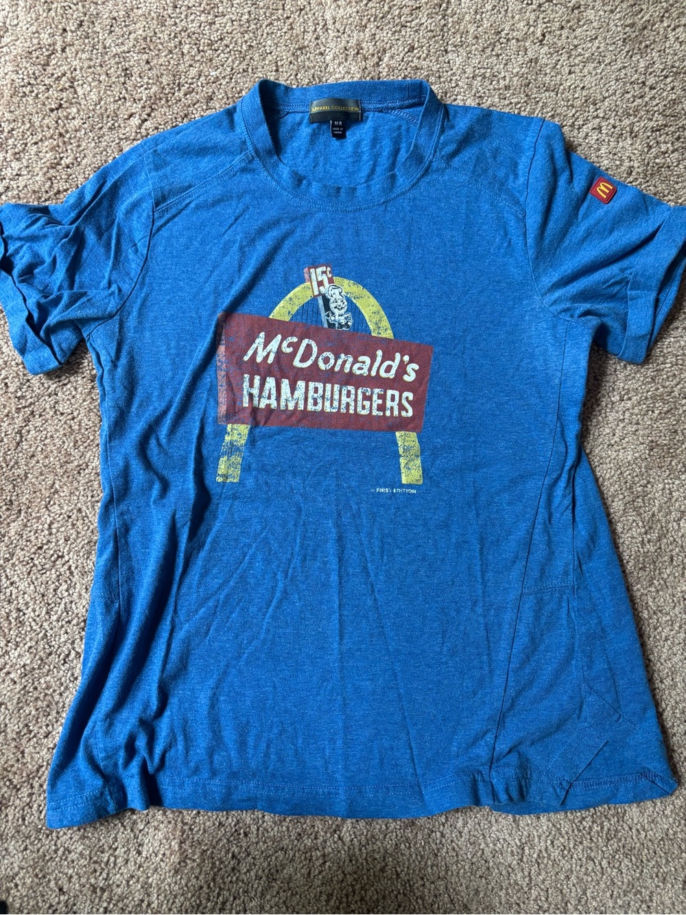 McDonald's Blue Crewneck Tee with Yellow Logo Accent